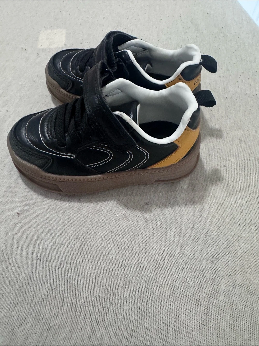 Carter's Black and Brown Kids Sneakers with Contrast Stitching